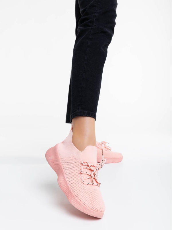 Ramila rózsaszín női sport cipő textil anyagból, 2 - Kalapod.hu
