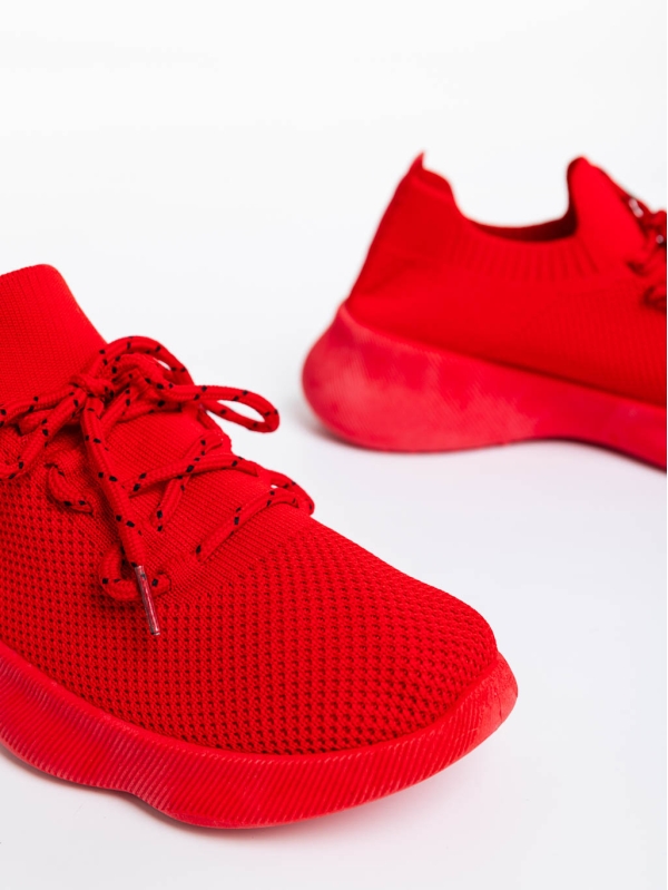 Ramila piros női sport cipő textil anyagból, 7 - Kalapod.hu