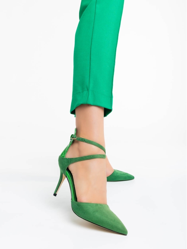 Siriadne zöld női cipő textil anyagból, 2 - Kalapod.hu