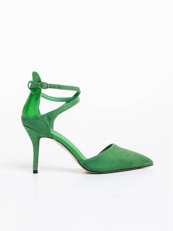Siriadne zöld női cipő textil anyagból, 5 - Kalapod.hu
