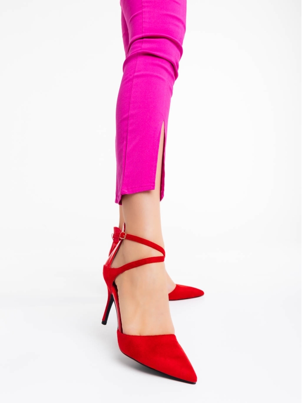 Siriadne piros női cipő textil anyagból, 2 - Kalapod.hu
