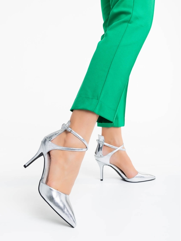 Siriadne ezüstszínű női cipő ökológiai bőrből, 3 - Kalapod.hu