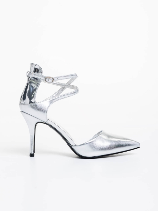 Siriadne ezüstszínű női cipő ökológiai bőrből, 5 - Kalapod.hu