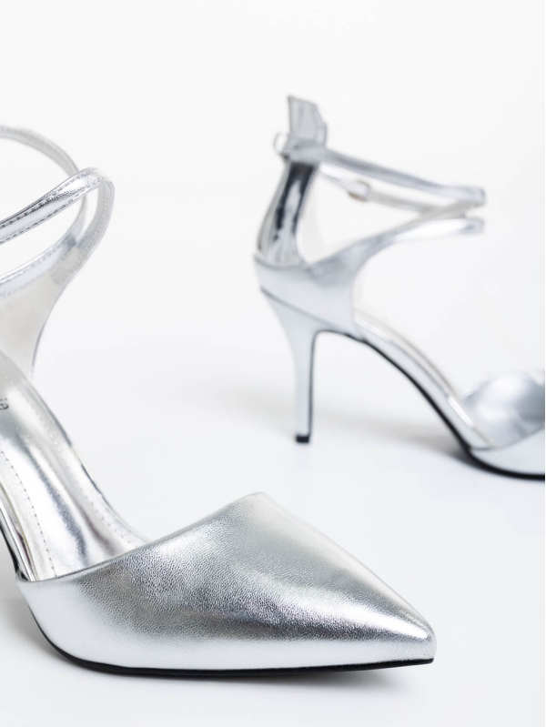 Siriadne ezüstszínű női cipő ökológiai bőrből, 6 - Kalapod.hu