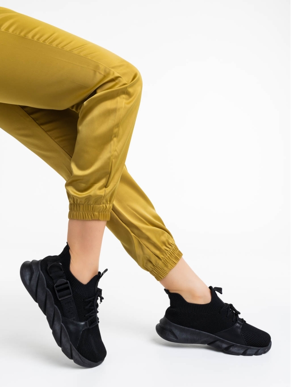 Renie fekete női sport cipő textil anyagból, 4 - Kalapod.hu