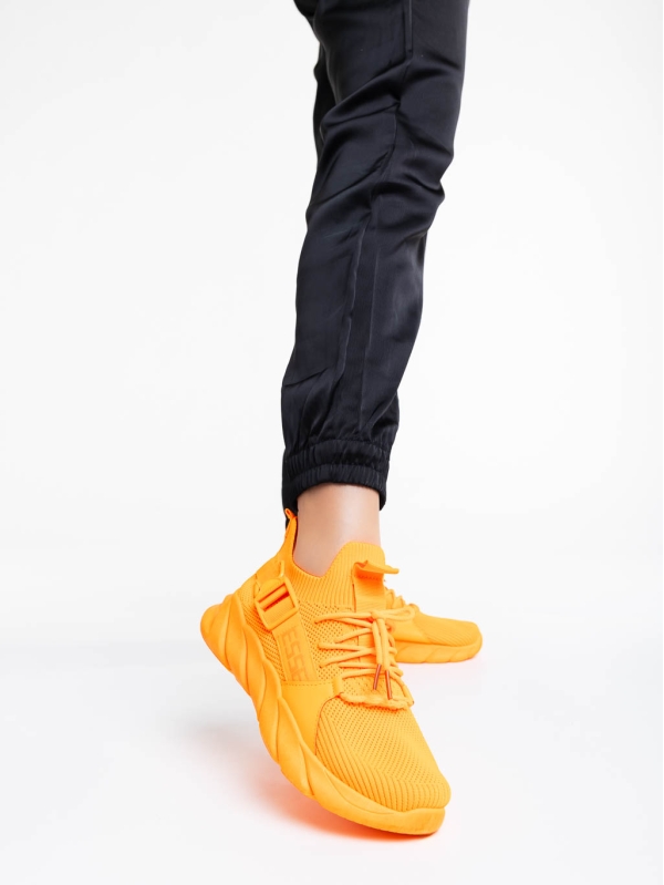 Renie narancssárga női sport cipő textil anyagból, 2 - Kalapod.hu