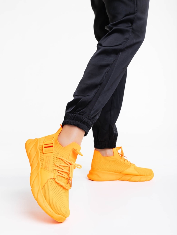 Renie narancssárga női sport cipő textil anyagból, 3 - Kalapod.hu