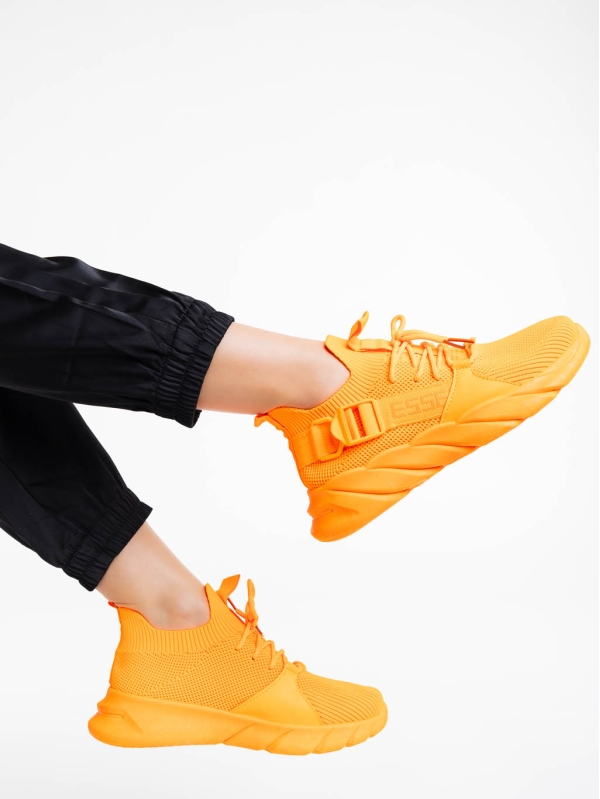 Renie narancssárga női sport cipő textil anyagból, 4 - Kalapod.hu