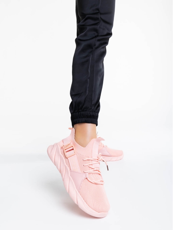 Renie rózsaszín női sport cipő textil anyagból, 2 - Kalapod.hu
