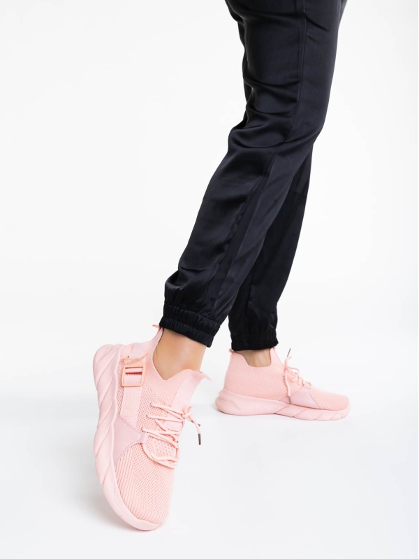 Renie rózsaszín női sport cipő textil anyagból, 3 - Kalapod.hu