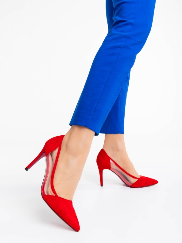 Ambar piros női cipő textil anyagból - Kalapod.hu