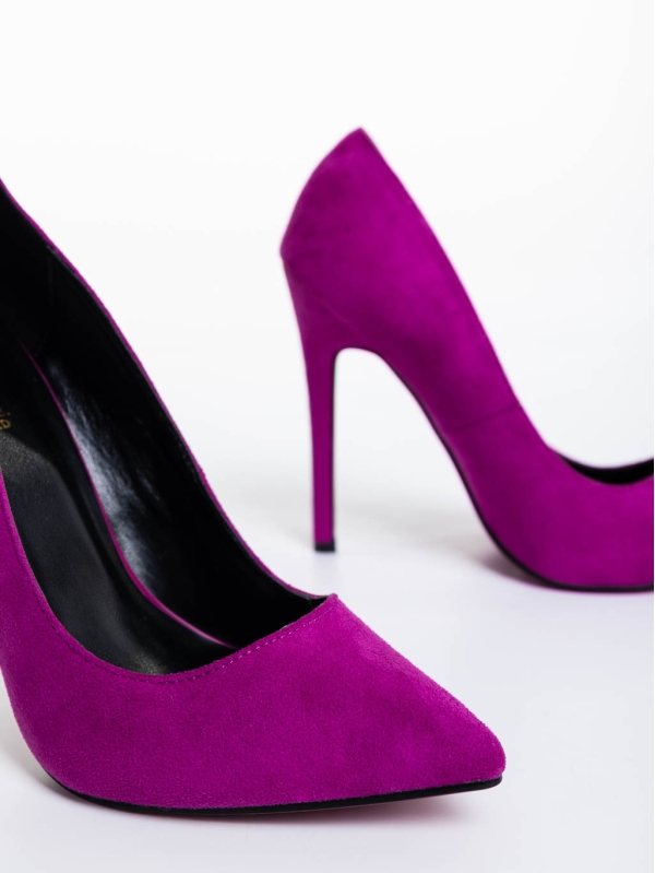 Orissa lila női magassarkú cipő textil anyagból, 6 - Kalapod.hu