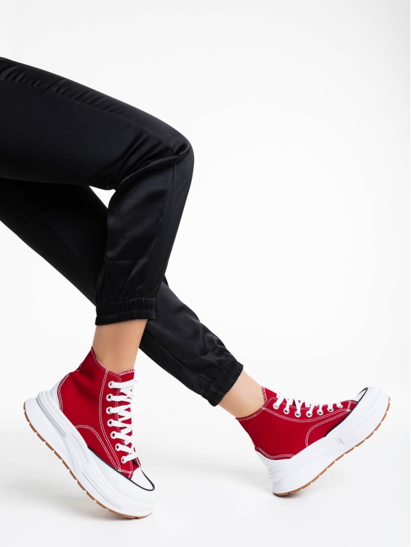 Dibora piros női tornacipő textil anyagból, 4 - Kalapod.hu