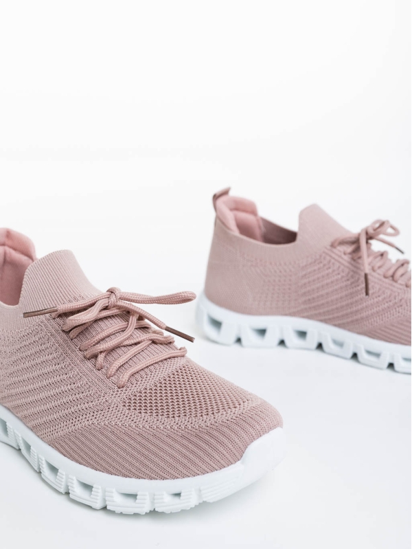 Romeesa rózsaszín női sportcipő textil anyagból, 6 - Kalapod.hu