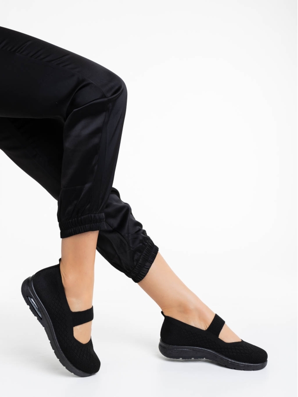 Renora fekete női sportcipő textil anyagból, 3 - Kalapod.hu