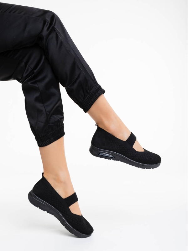 Renora fekete női sportcipő textil anyagból, 4 - Kalapod.hu
