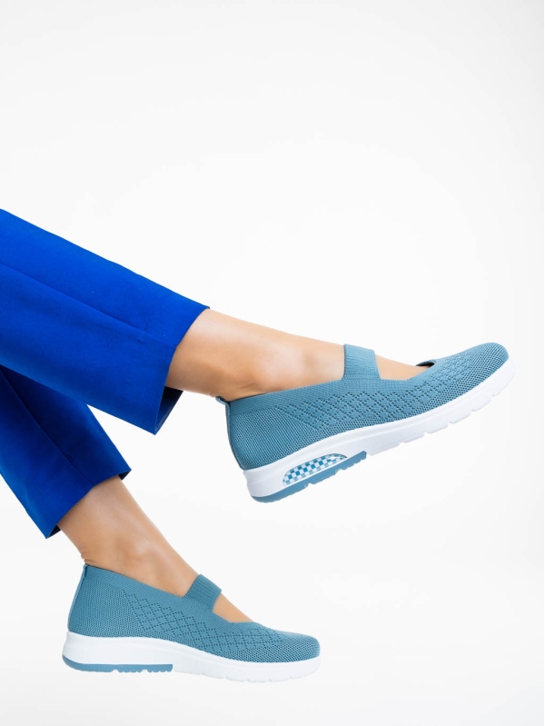 Renora kék női sportcipő textil anyagból, 3 - Kalapod.hu