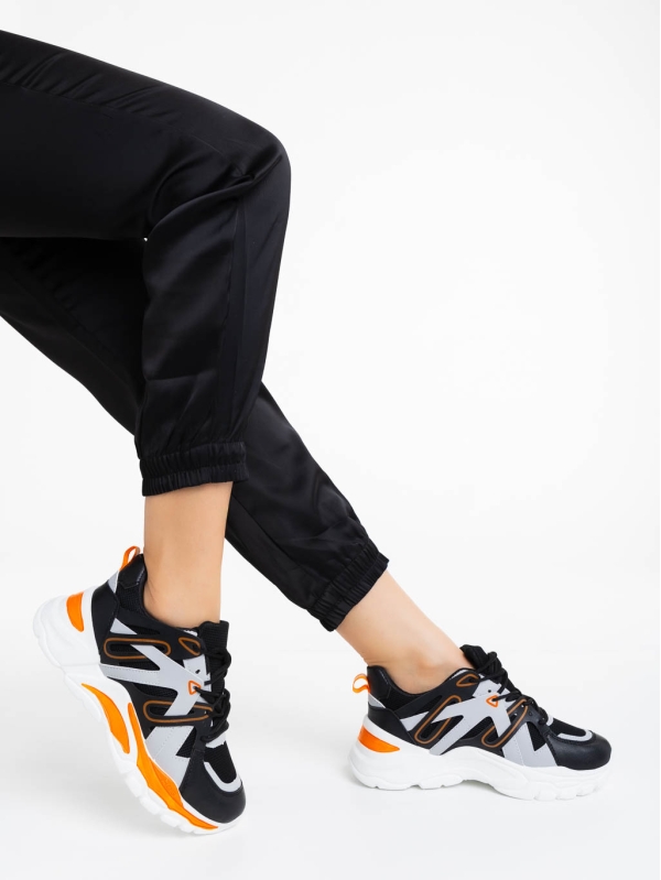Gapo fekete női sportcipő textil anyagaból és ökológiai bőrből, 4 - Kalapod.hu