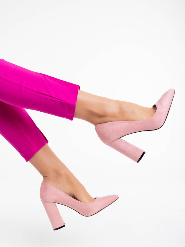 Odina rózsaszín női cipő textil anyagból, 3 - Kalapod.hu