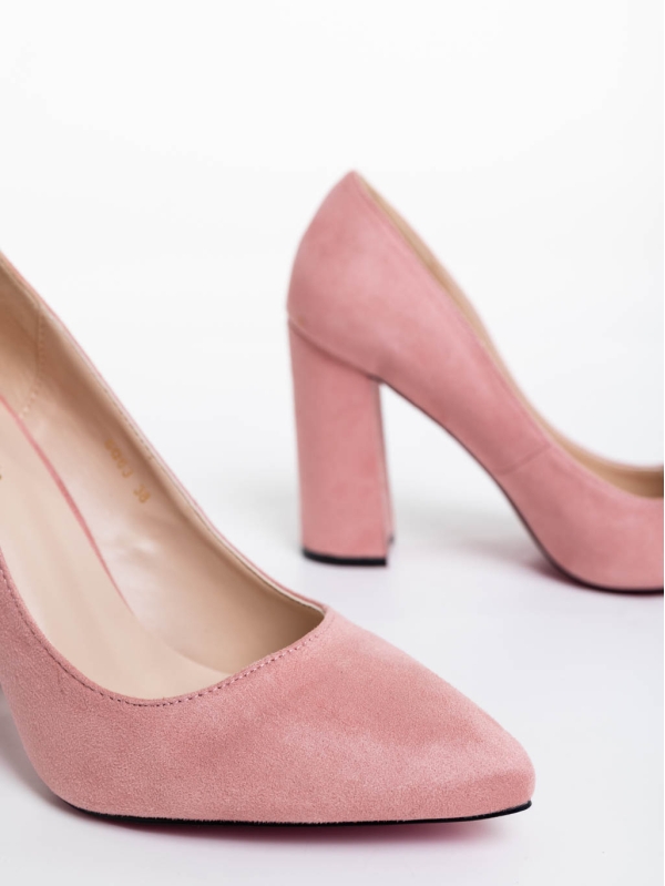Odina rózsaszín női cipő textil anyagból, 5 - Kalapod.hu