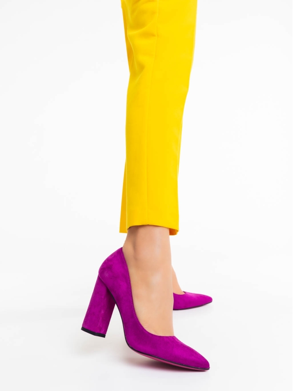 Tohura lila női magassarkú cipő textil anyagból - Kalapod.hu