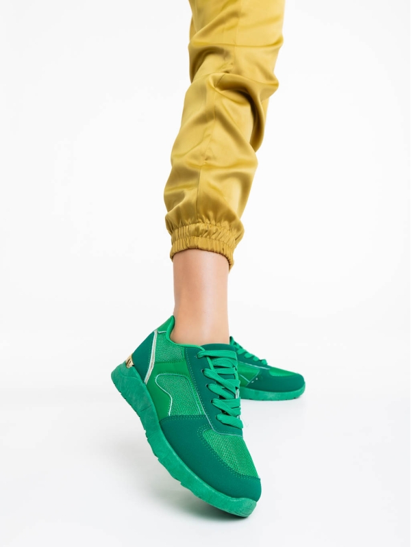 Laraine zöld női sportcipő textil anyagból, 2 - Kalapod.hu