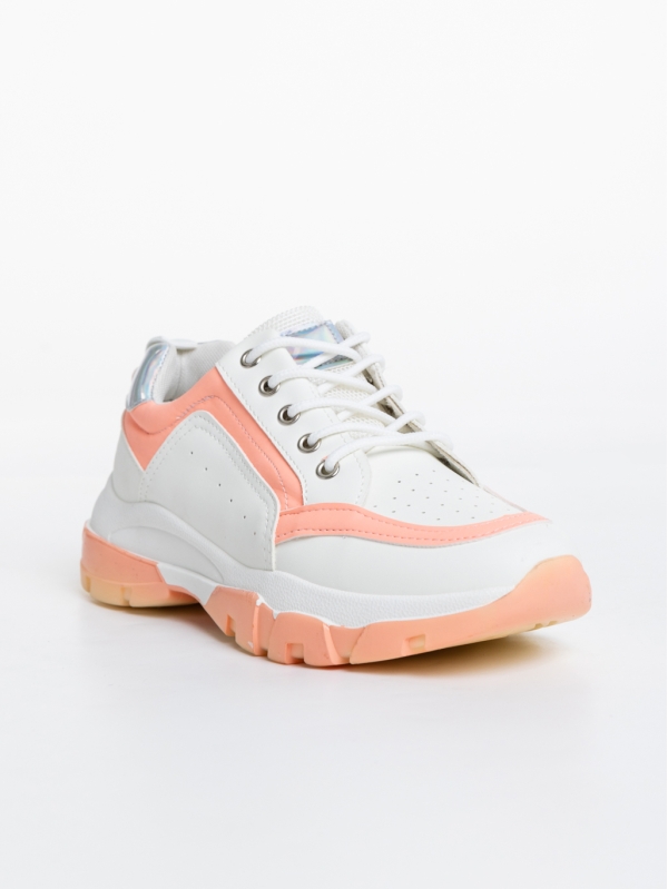 Mona fehér és  rózsaszín női sportcipő ökológiai bőrből - Kalapod.hu