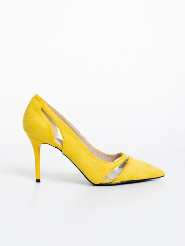 Lonyn sárga női cipő textil anyagból, 5 - Kalapod.hu
