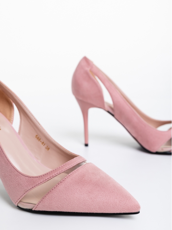 Lonyn rózsaszín női cipő textil anyagból, 6 - Kalapod.hu