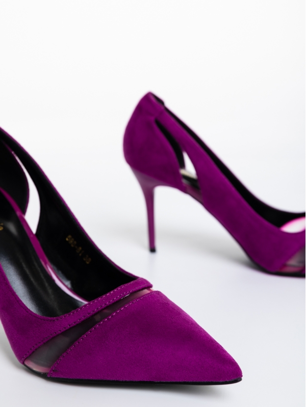 Lonyn lila női cipő textil anyagból, 6 - Kalapod.hu