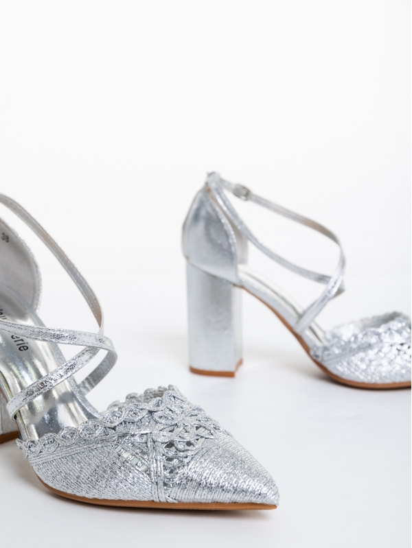 Laicie ezüstszínű női cipő textil anyagból, 6 - Kalapod.hu