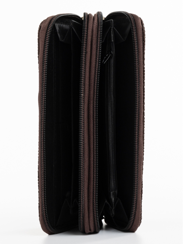 Lady barna női pénztárca ökológiai bőrből és textil anyagból, 7 - Kalapod.hu