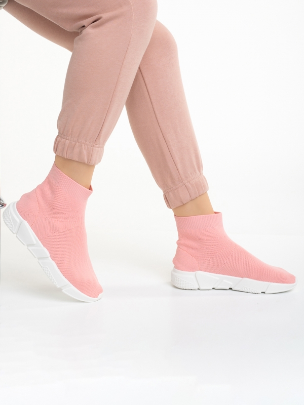Barica rózsaszín női sportcipő, textil anyagból készült, 5 - Kalapod.hu