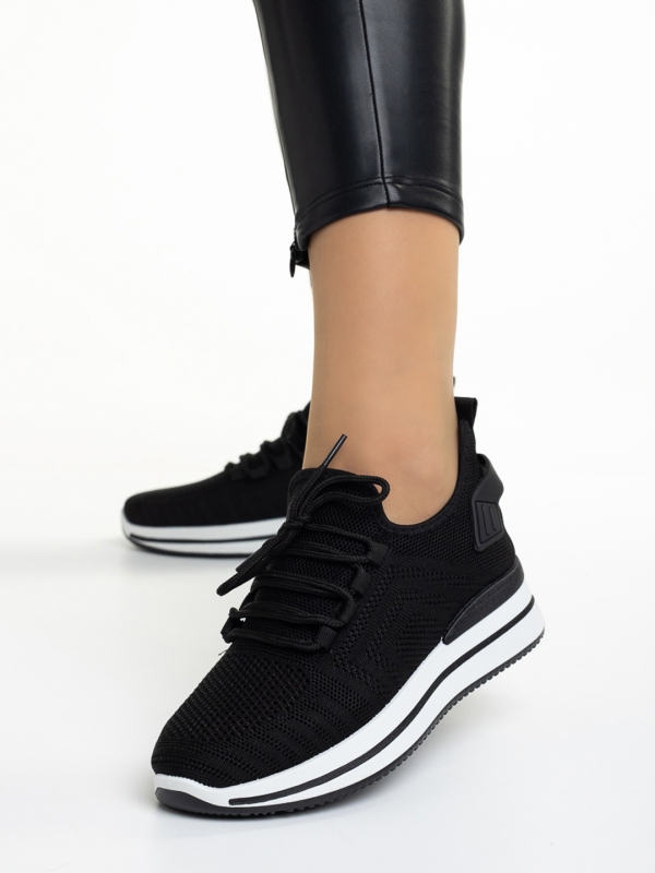 Aryana fekete női sportcipő, textil anyagból készült, 3 - Kalapod.hu