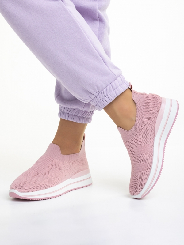 Moira rózsaszín női sportcipő, textil anyagból készült, 3 - Kalapod.hu