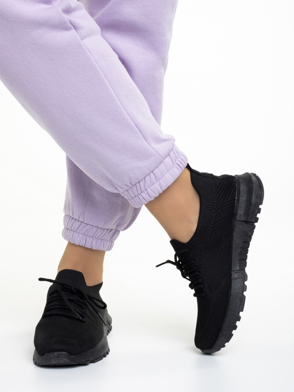 Dasa fekete női sportcipő, textil anyagból készült, 4 - Kalapod.hu