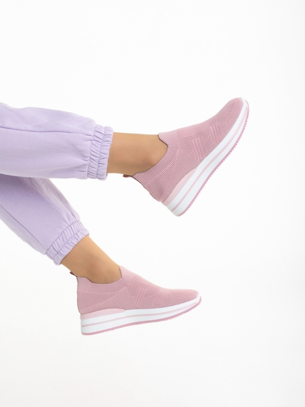 Moira rózsaszín női sportcipő, textil anyagból készült, 5 - Kalapod.hu