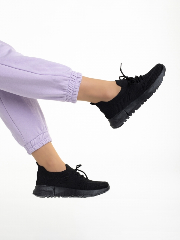 Dasa fekete női sportcipő, textil anyagból készült, 5 - Kalapod.hu