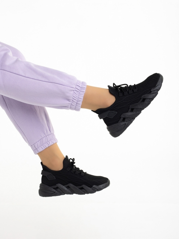 Leanna fekete női sportcipő, textil anyagból készült, 5 - Kalapod.hu
