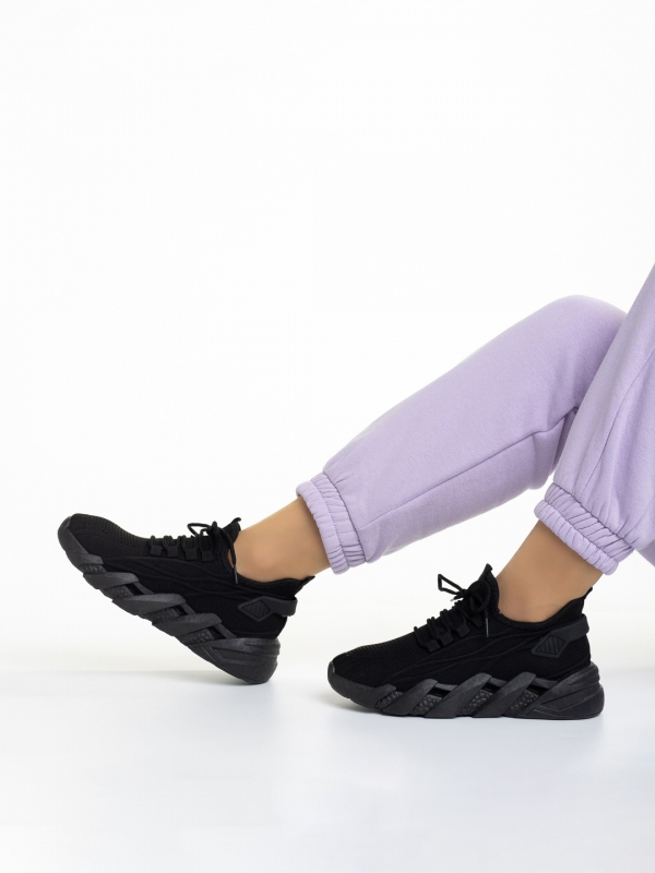 Leanna fekete női sportcipő, textil anyagból készült - Kalapod.hu