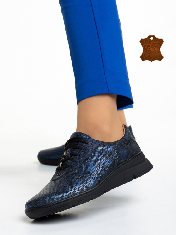 Anahita kék alkalmi női cipő, valódi bőrből készült - Kalapod.hu