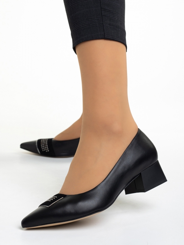 Marco fekete női cipő, Kamini valódi bőrből készült, 2 - Kalapod.hu