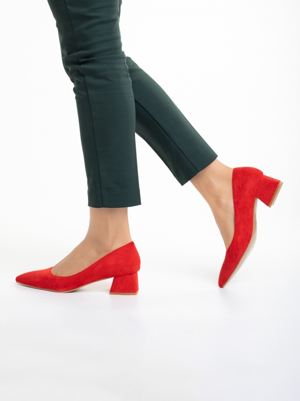 Cataleya piros női cipő, textil anyagból készült, 3 - Kalapod.hu