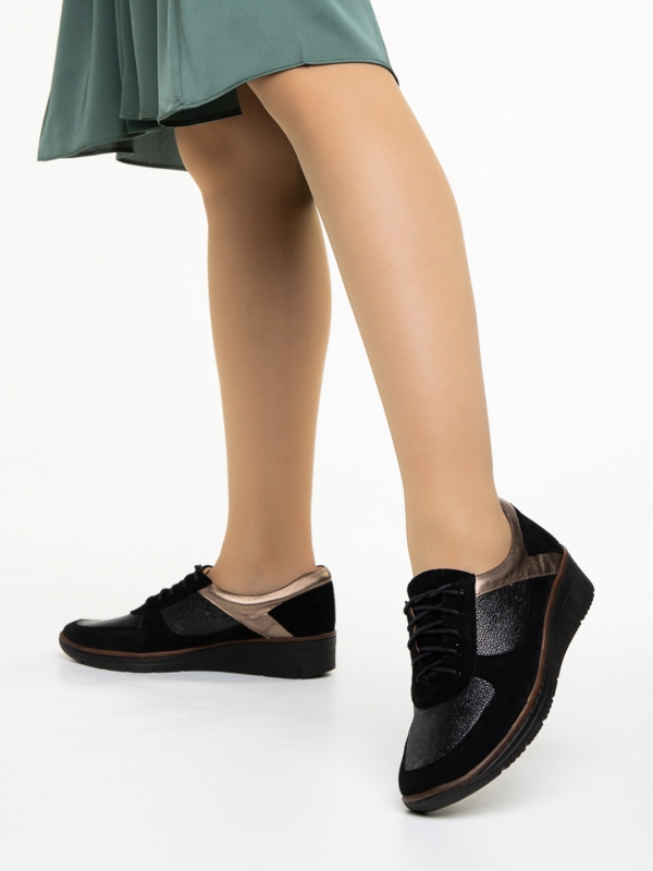 Meira fekete alkalmi női cipő, valódi bőrből készült, 3 - Kalapod.hu