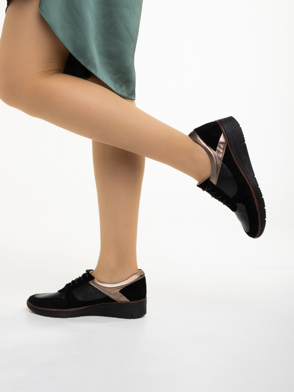 Meira fekete alkalmi női cipő, valódi bőrből készült, 4 - Kalapod.hu