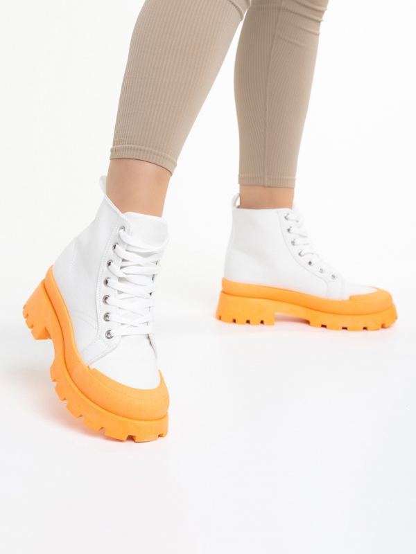 Vanisha fehér és narancssárga női tornacipő textil anyagból - Kalapod.hu
