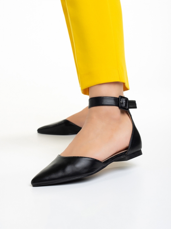 Lilias fekete női cipő, műbőrből készült, 2 - Kalapod.hu