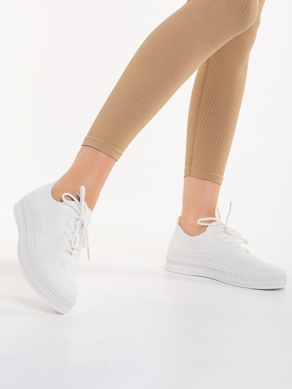 Stere fehér női tornacipő, textil anyagból készült, 4 - Kalapod.hu
