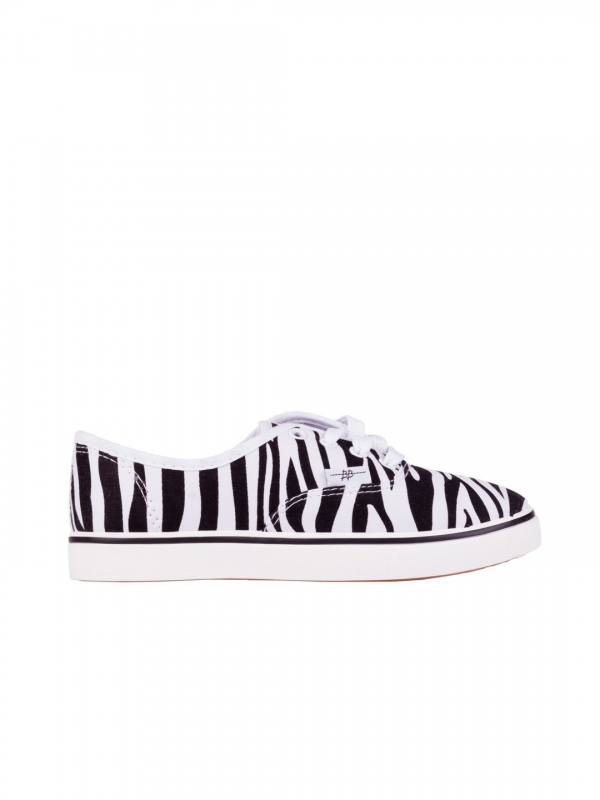 Tudor fehér zebra gyerek tornacipő, 5 - Kalapod.hu
