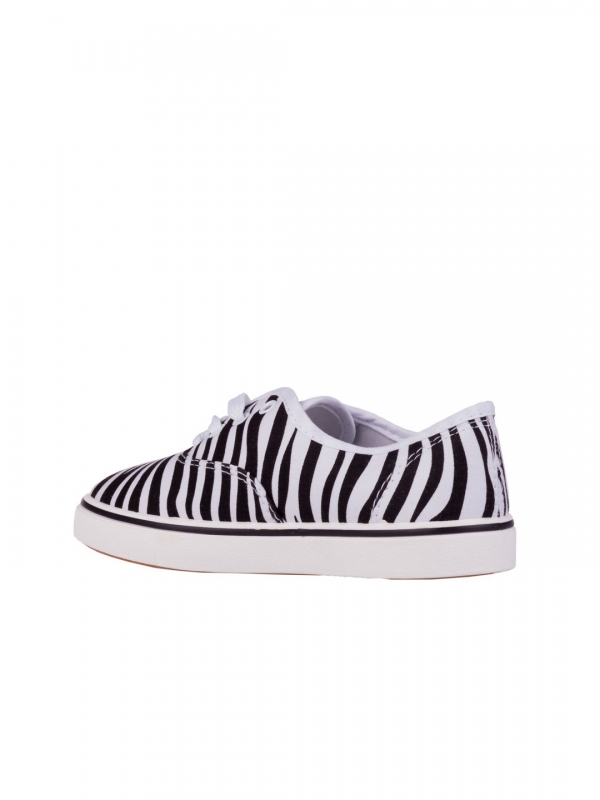Tudor fehér zebra gyerek tornacipő, 2 - Kalapod.hu